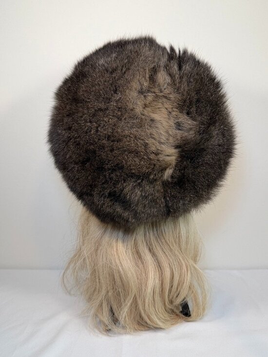 Vintage 50s MARCHE Exclusive Russian Genuine Fur Brown Hat display picture 3